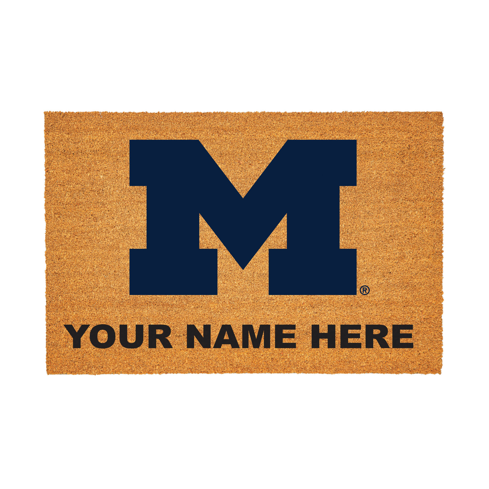Michigan Wolverines 24" x 36" Team Logo Personalized Coir Door Mat
