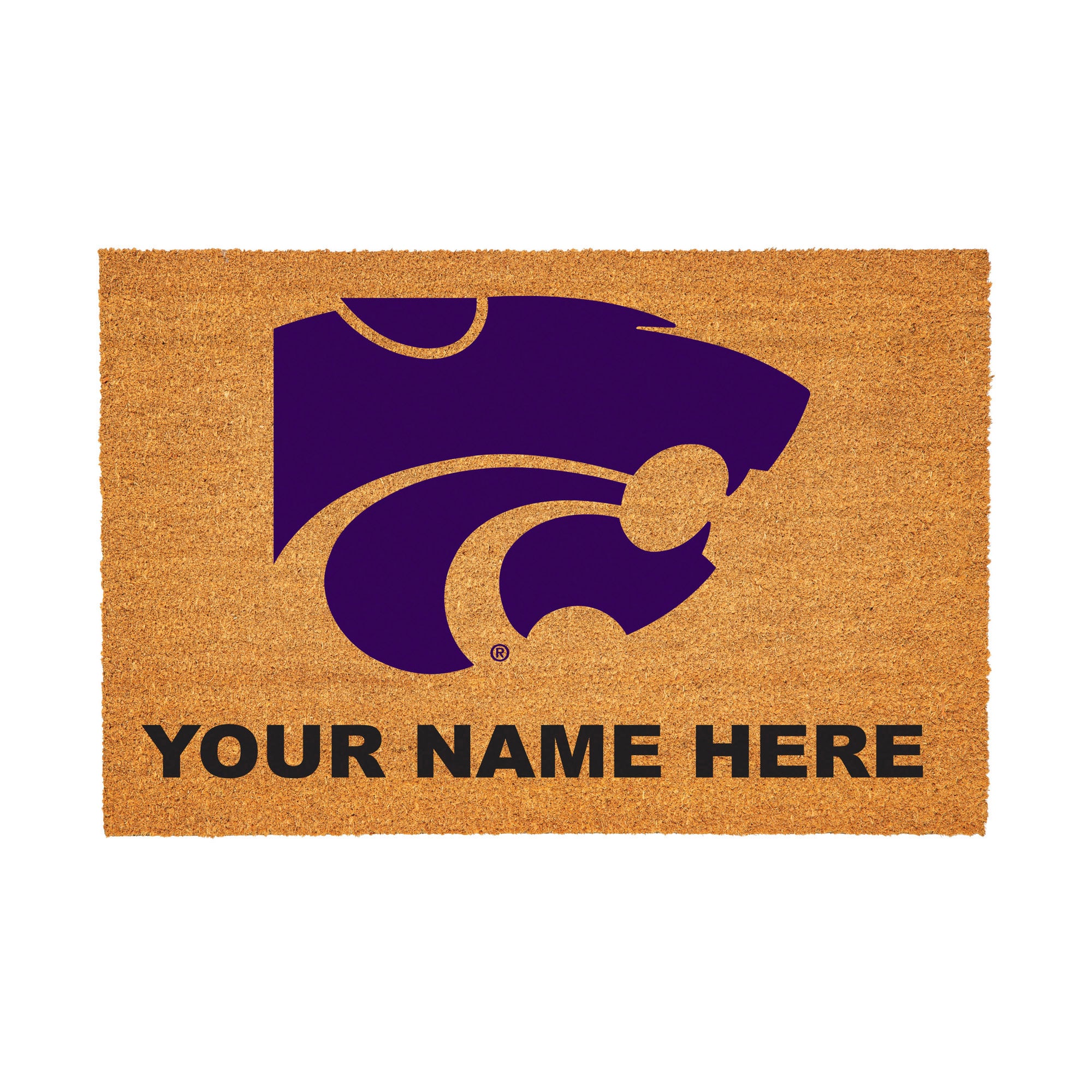 Kansas State Wildcats 24" x 36" Team Logo Personalized Coir Door Mat