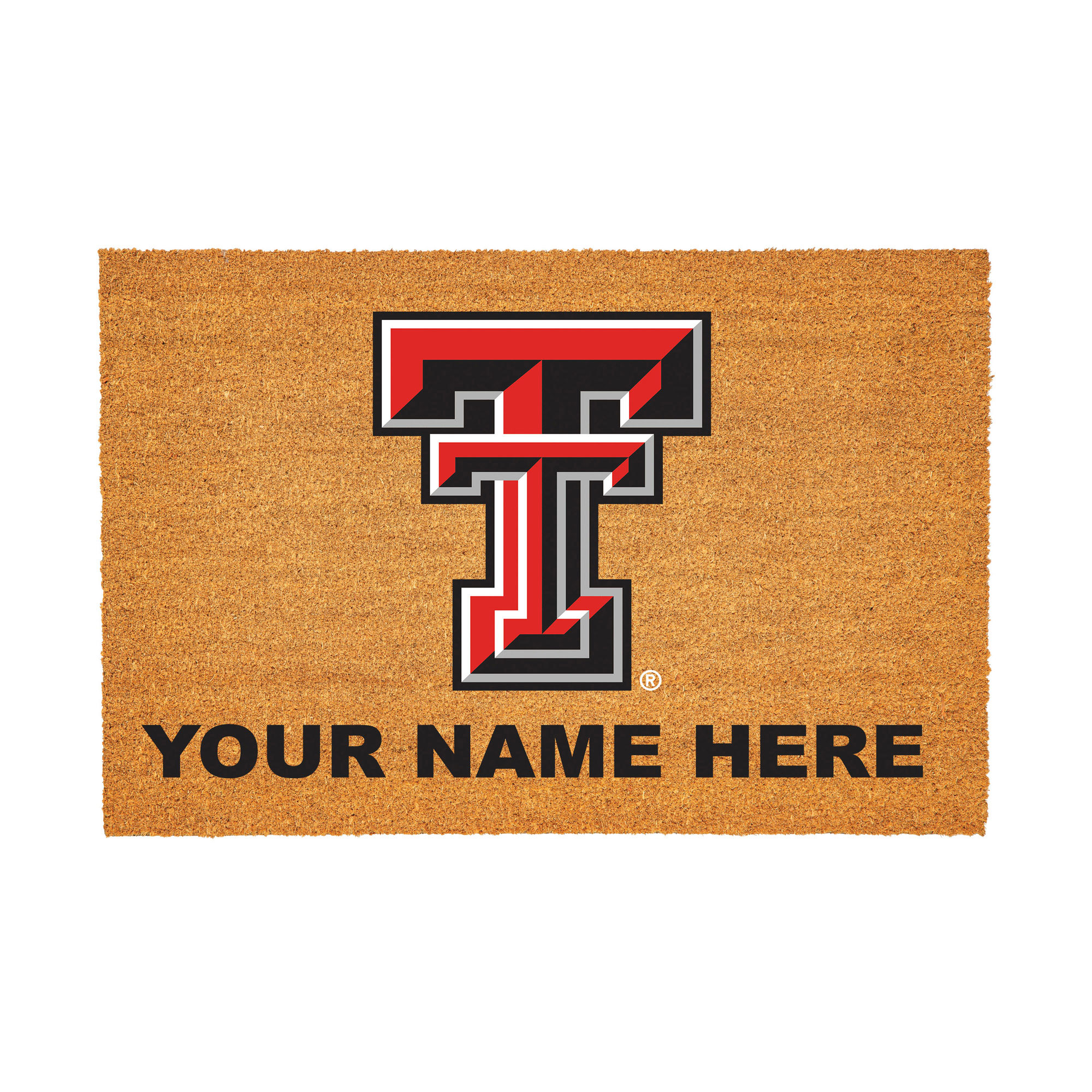 Texas Tech Red Raiders 24" x 36" Team Logo Personalized Coir Door Mat