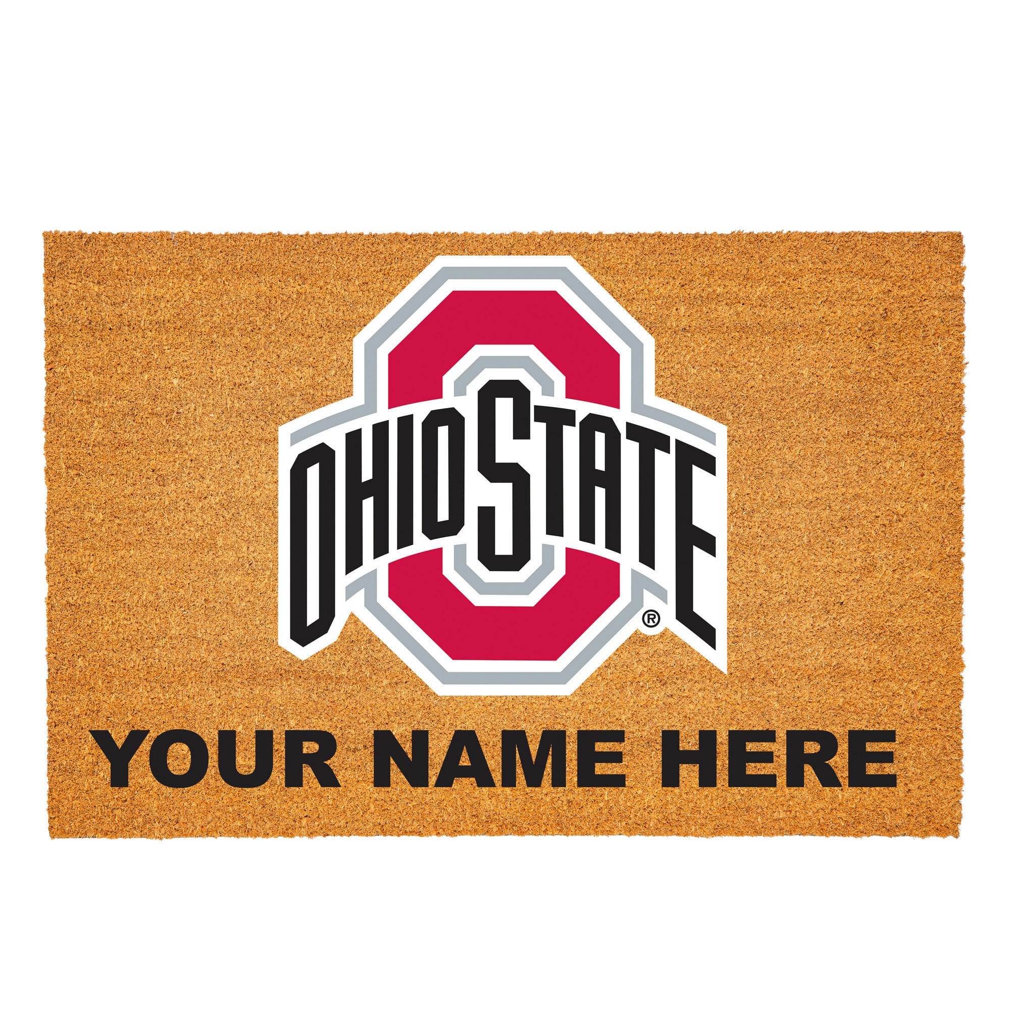 Ohio State Buckeyes 24" x 36" Team Logo Personalized Coir Door Mat