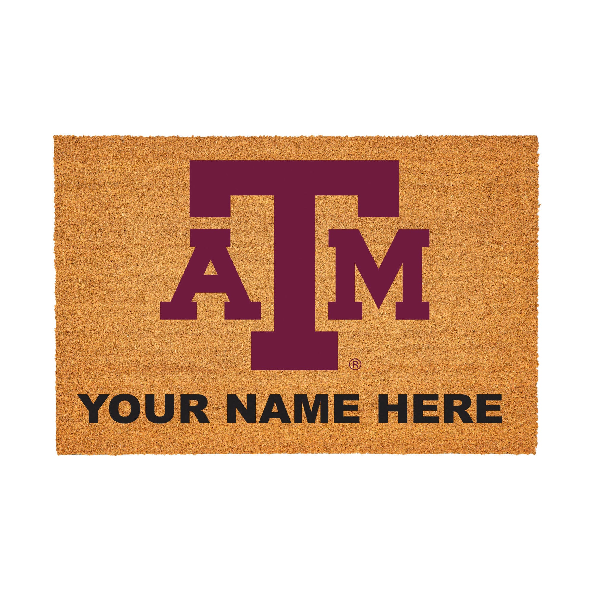 Texas A&M Aggies 24" x 36" Team Logo Personalized Coir Door Mat