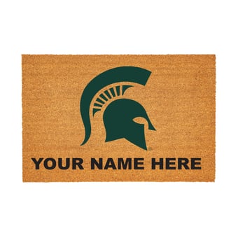 Michigan State Spartans 24" x 36" Team Logo Personalized Coir Door Mat