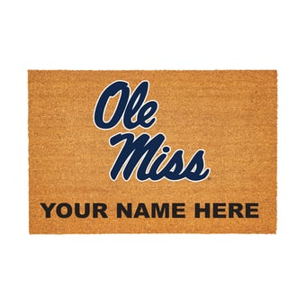 Ole Miss Rebels 24" x 36" Team Logo Personalized Coir Door Mat