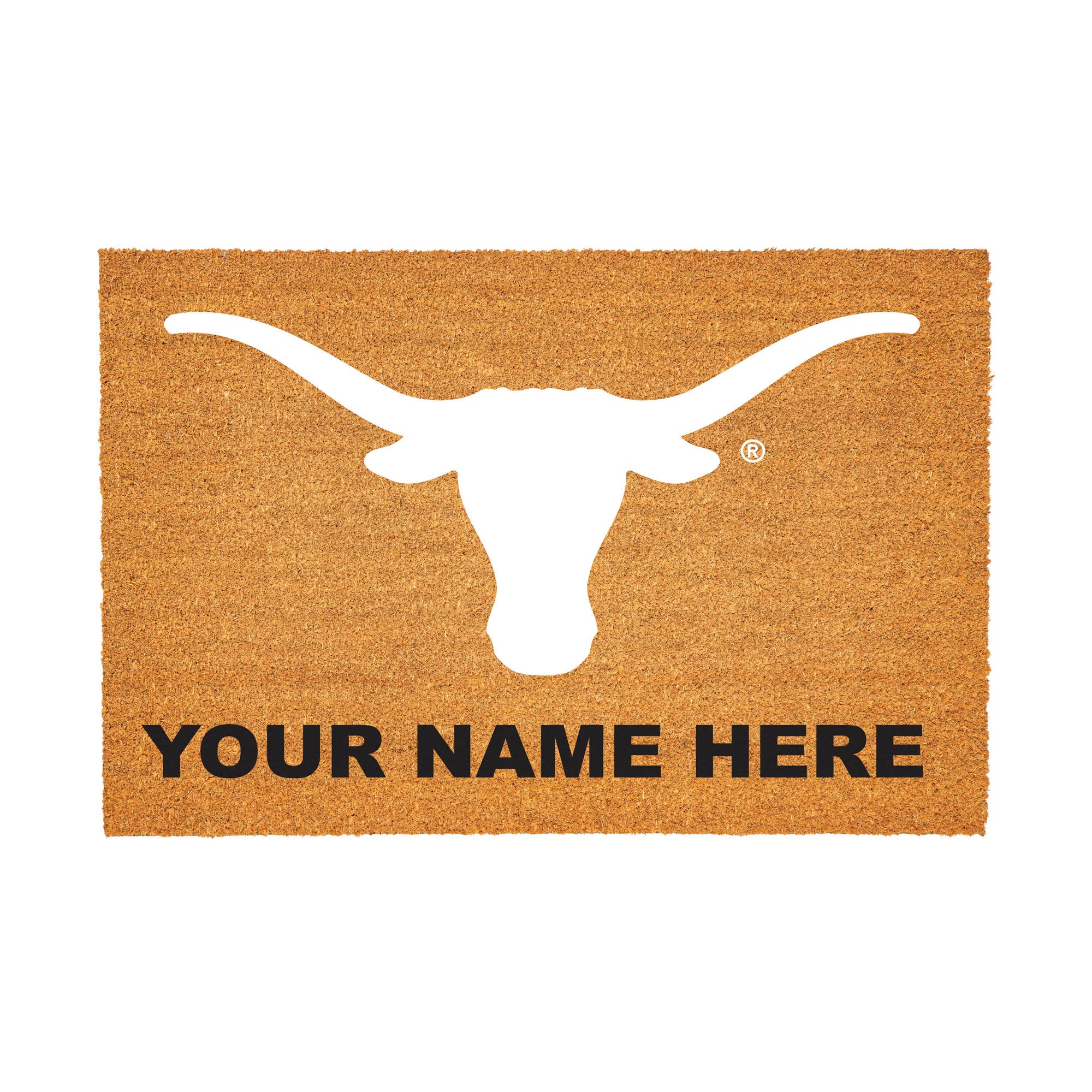 Texas Longhorns 24" x 36" Team Logo Personalized Coir Door Mat