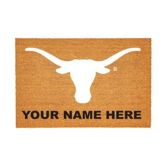 Texas Longhorns 24" x 36" Team Logo Personalized Coir Door Mat