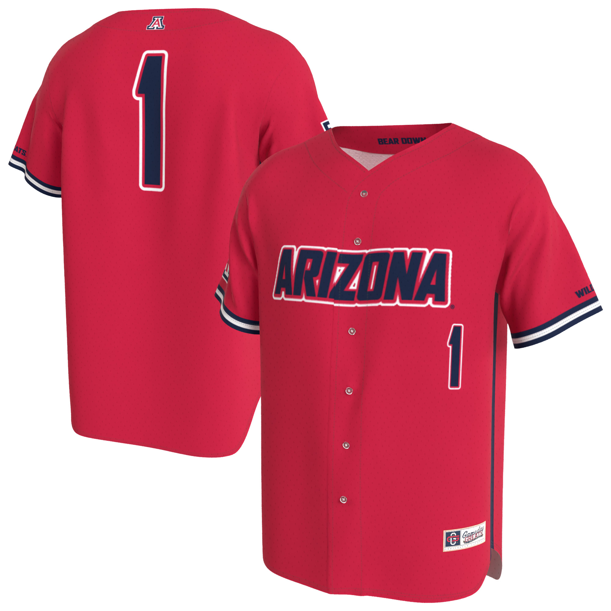 Youth GameDay Greats Red Arizona Wildcats Lightweight Collegiate Baseball Fashion Jersey