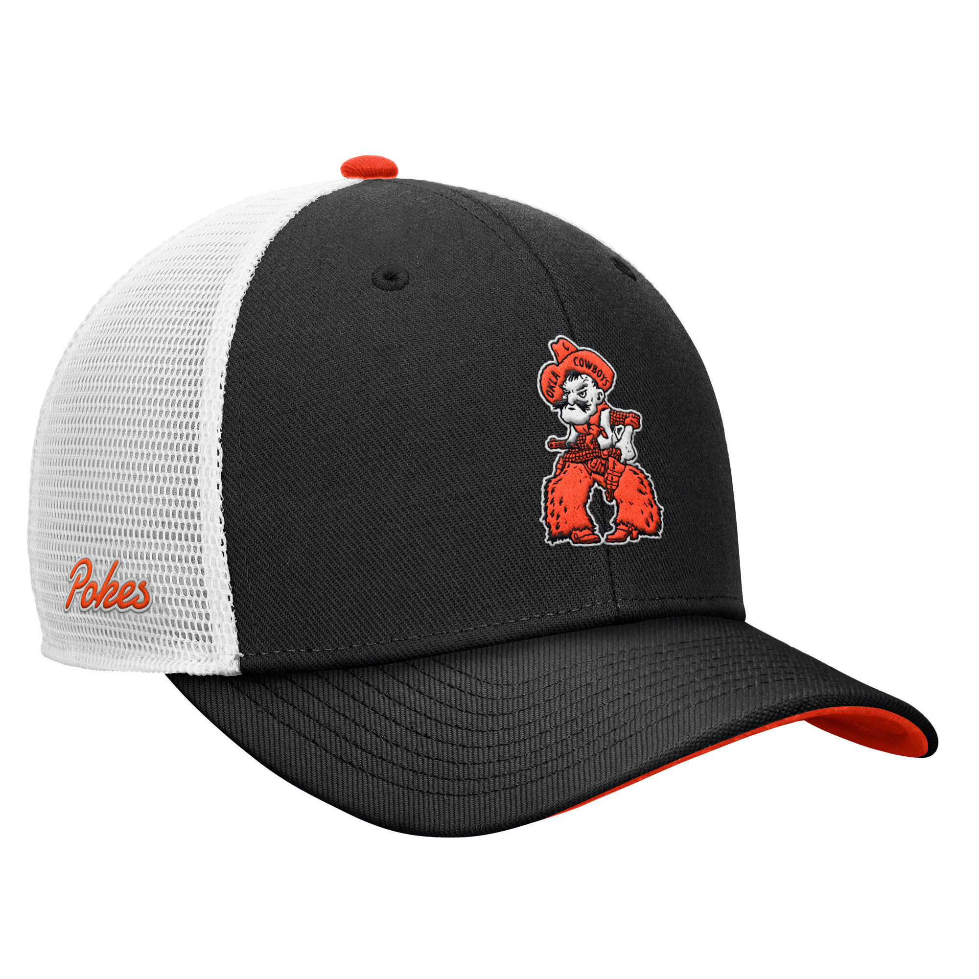 Men's Nike Black Oklahoma State Cowboys Legacy Mascot Adjustable Trucker Hat