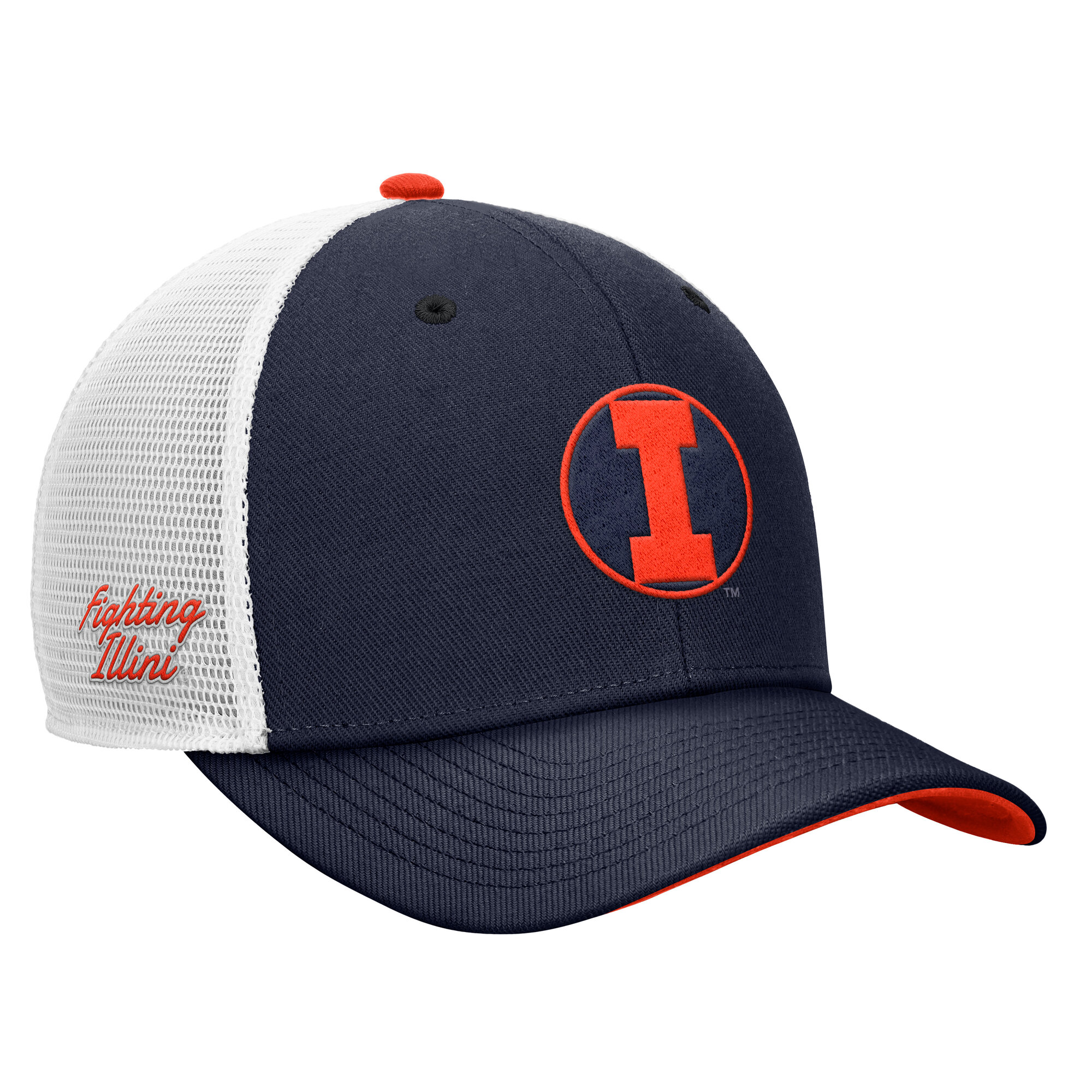 Men's Nike Navy Illinois Fighting Illini Legacy Mascot Adjustable Trucker Hat