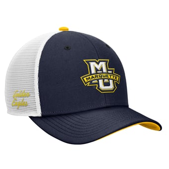 Men's Nike Navy Marquette Golden Eagles Legacy Mascot Adjustable Trucker Hat