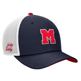 Men's Nike Navy Ole Miss Rebels Legacy Mascot Adjustable Trucker Hat
