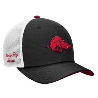 Men's Nike Black Arkansas Razorbacks Legacy Mascot Adjustable Trucker Hat