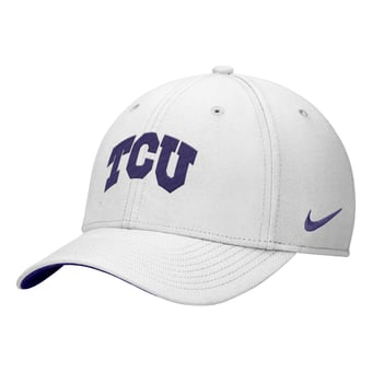 Men's Nike White TCU Horned Frogs Primetime SwooshFlex Dri-FIT Hat