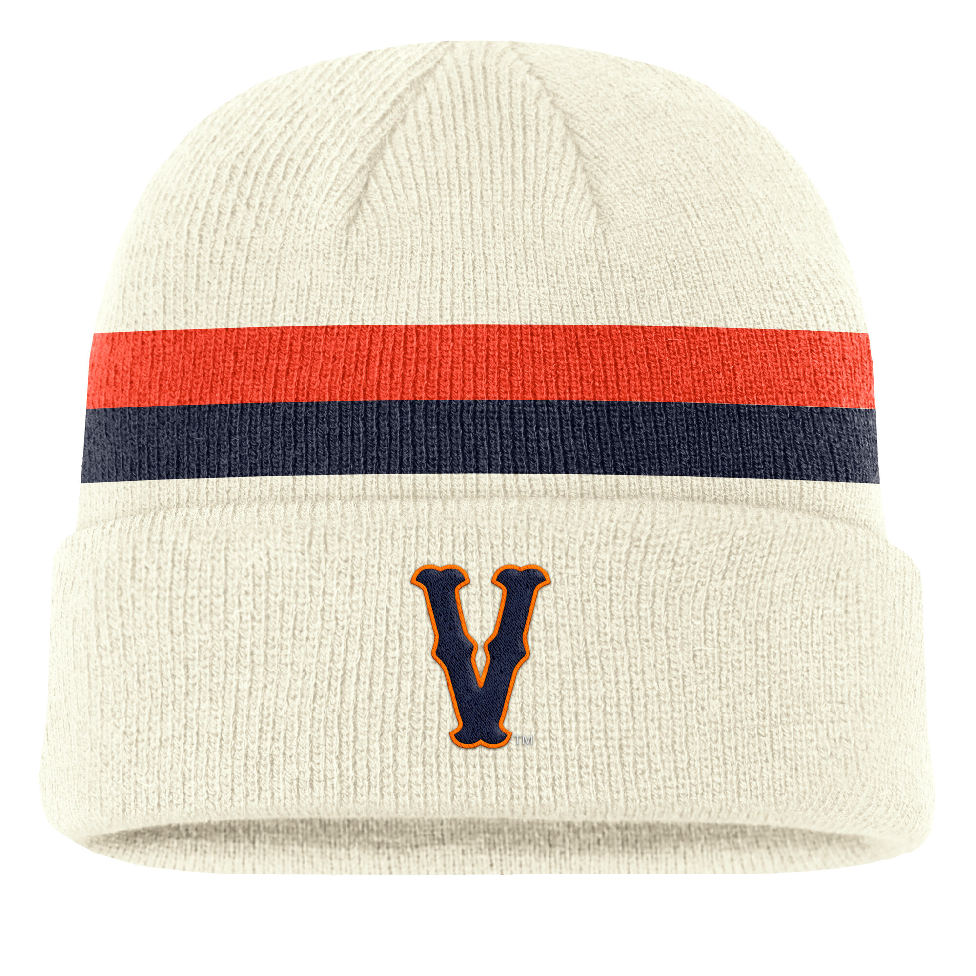 Men's Nike Cream Virginia Cavaliers Legacy Lettered Cuffed Knit Hat