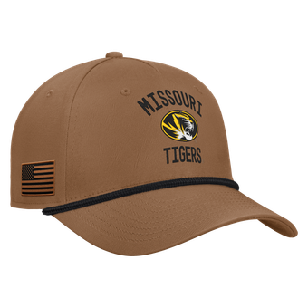 Men's Nike Brown Missouri Tigers 2026 Military Appreciation Rope Rise 5-Panel Adjustable Hat