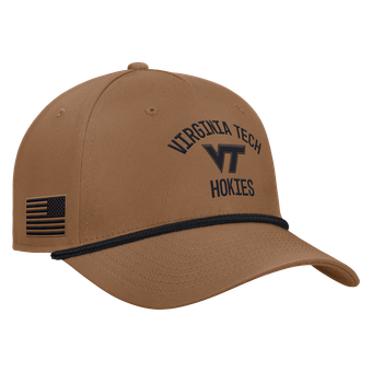 Men's Nike Brown Virginia Tech Hokies 2026 Military Appreciation Rope Rise 5-Panel Adjustable Hat
