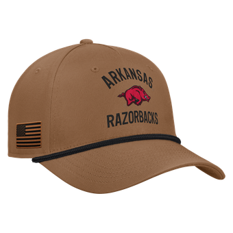 Men's Nike Brown Arkansas Razorbacks 2026 Military Appreciation Rope Rise 5-Panel Adjustable Hat