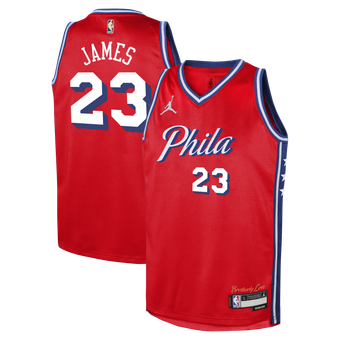Youth Jordan Brand LeBron James Red Philadelphia 76ers Swingman Jersey - Statement Edition