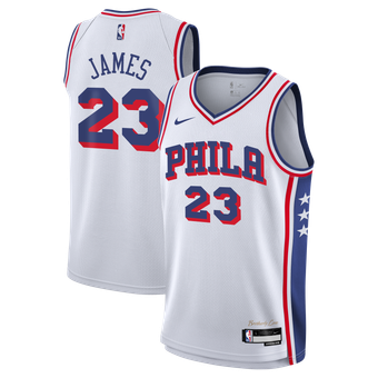 Youth Nike LeBron James White Philadelphia 76ers Swingman Jersey - Association Edition