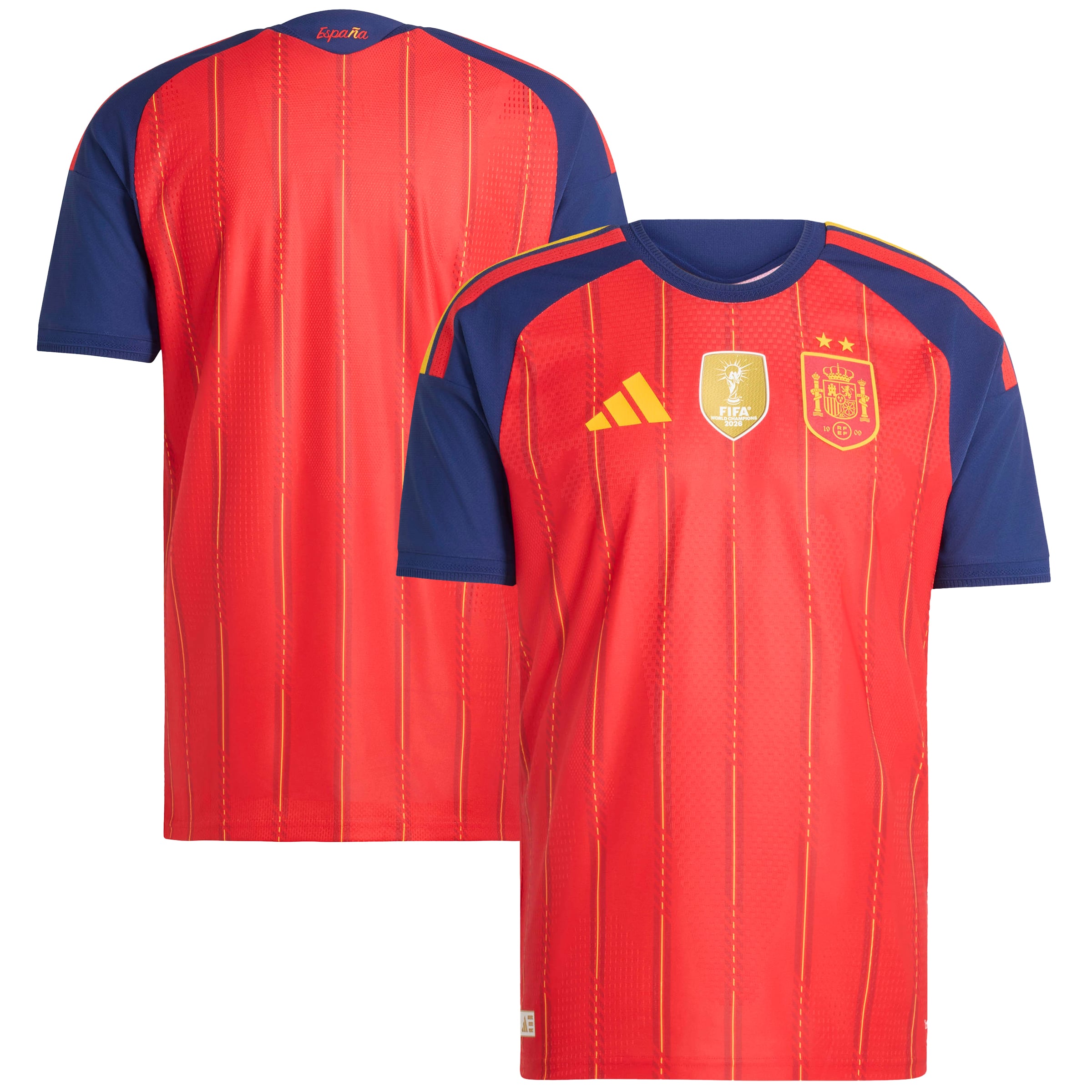 Men's adidas  Red Spain National Team 2026 FIFA World Cup Champions Home On-Field Authentic Jersey