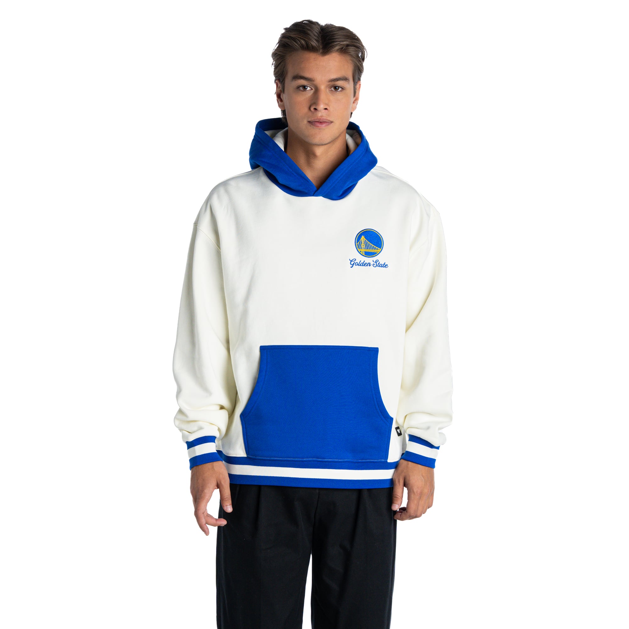 Unisex The Wild Collective  White/Royal Golden State Warriors Colorblock Hoodie