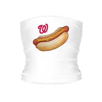 Women's Tiny Turnip White Washington Nationals Hot Dog Tube Top