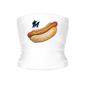 Women's Tiny Turnip White Miami Marlins Hot Dog Tube Top