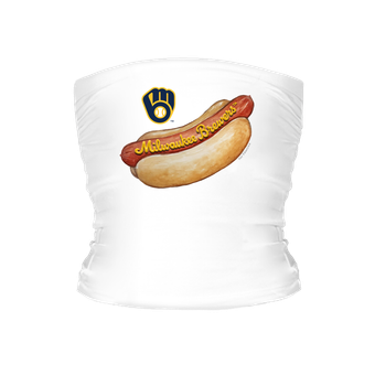 Women's Tiny Turnip White Milwaukee Brewers Hot Dog Tube Top