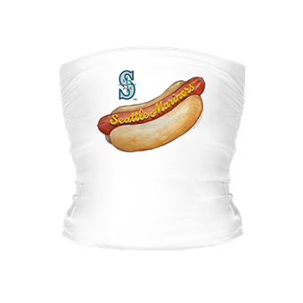 Women's Tiny Turnip White Seattle Mariners Hot Dog Tube Top