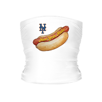 Women's Tiny Turnip White New York Mets Hot Dog Tube Top