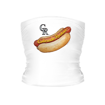 Women's Tiny Turnip White Colorado Rockies Hot Dog Tube Top