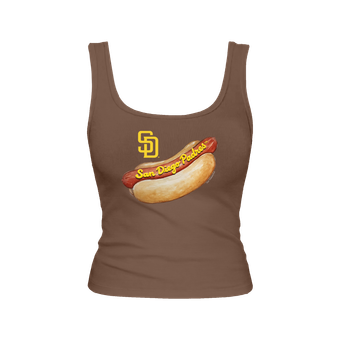 Women's Tiny Turnip Brown San Diego Padres Emmy Hot Dog Tri-Blend Tank Top