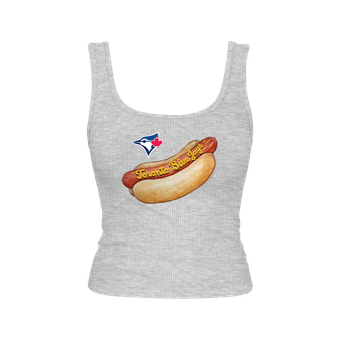 Women's Tiny Turnip Gray Toronto Blue Jays Emmy Hot Dog Tri-Blend Tank Top