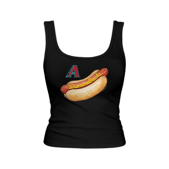 Women's Tiny Turnip Black Arizona Diamondbacks Emmy Hot Dog Tri-Blend Tank Top
