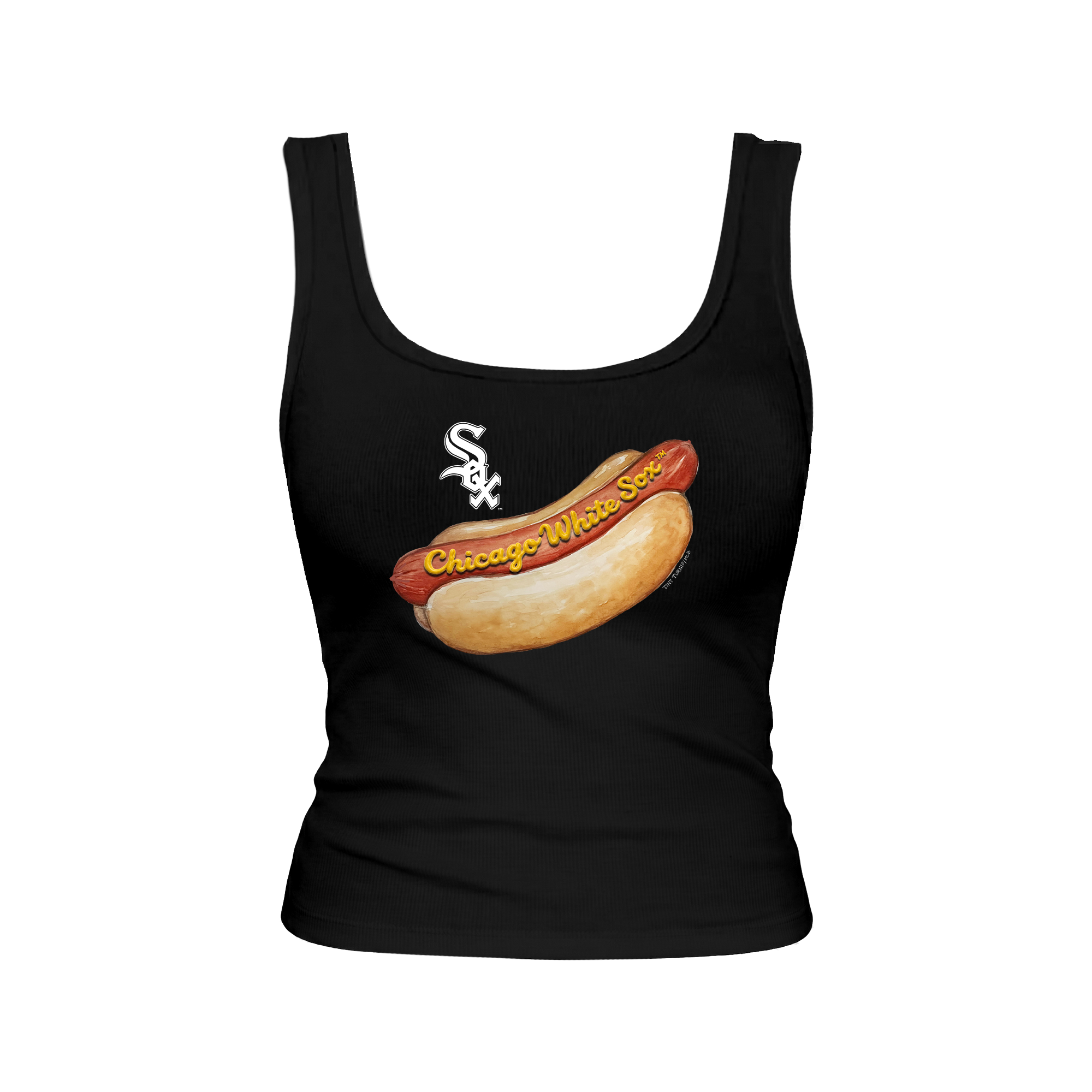 Women’s Tiny Turnip Black Chicago White Sox Emmy Hot Dog Tri-Blend Tank Top Women’s Tiny Turnip Black Chicago White Sox Emmy Hot Dog Tri-Blend Tank Top