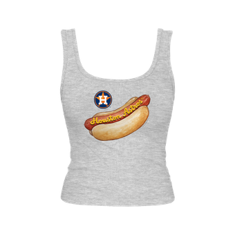 Women's Tiny Turnip Gray Houston Astros Emmy Hot Dog Tri-Blend Tank Top