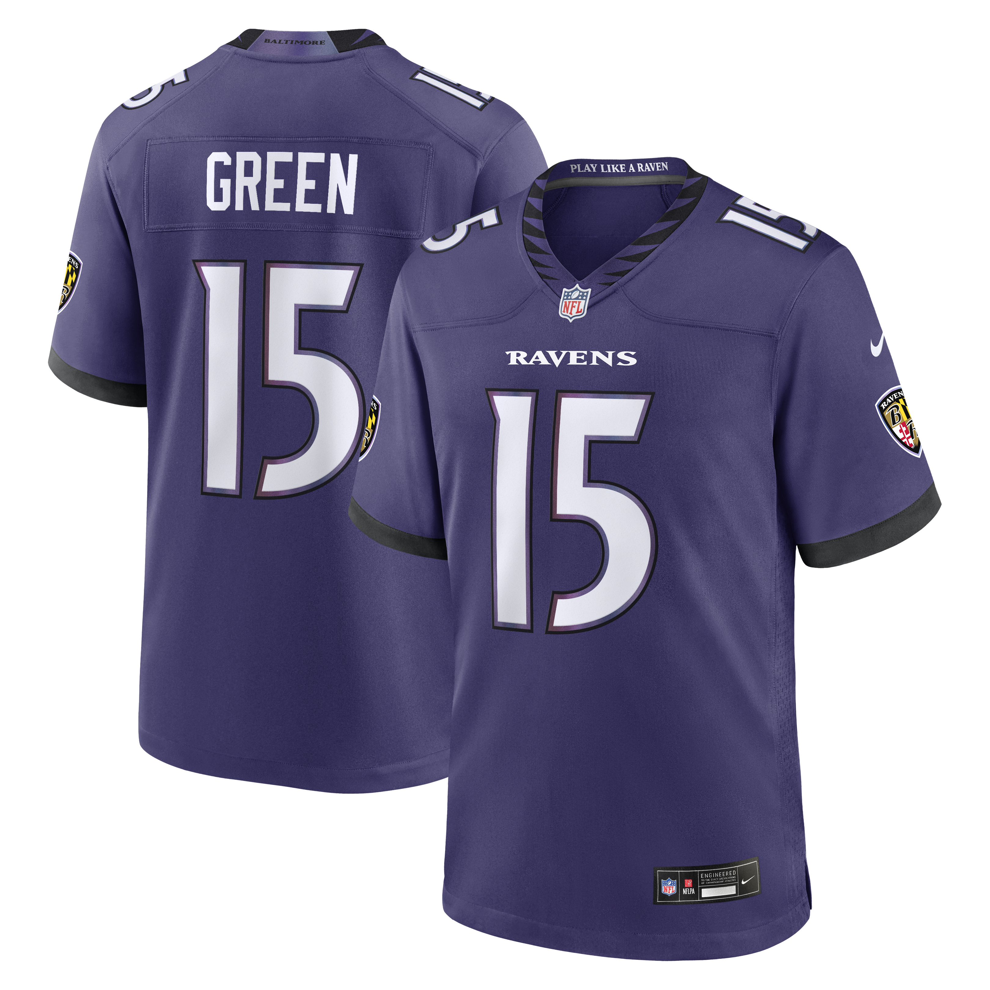 Men's Nike Mike Green Purple Baltimore Ravens Team Game Jersey