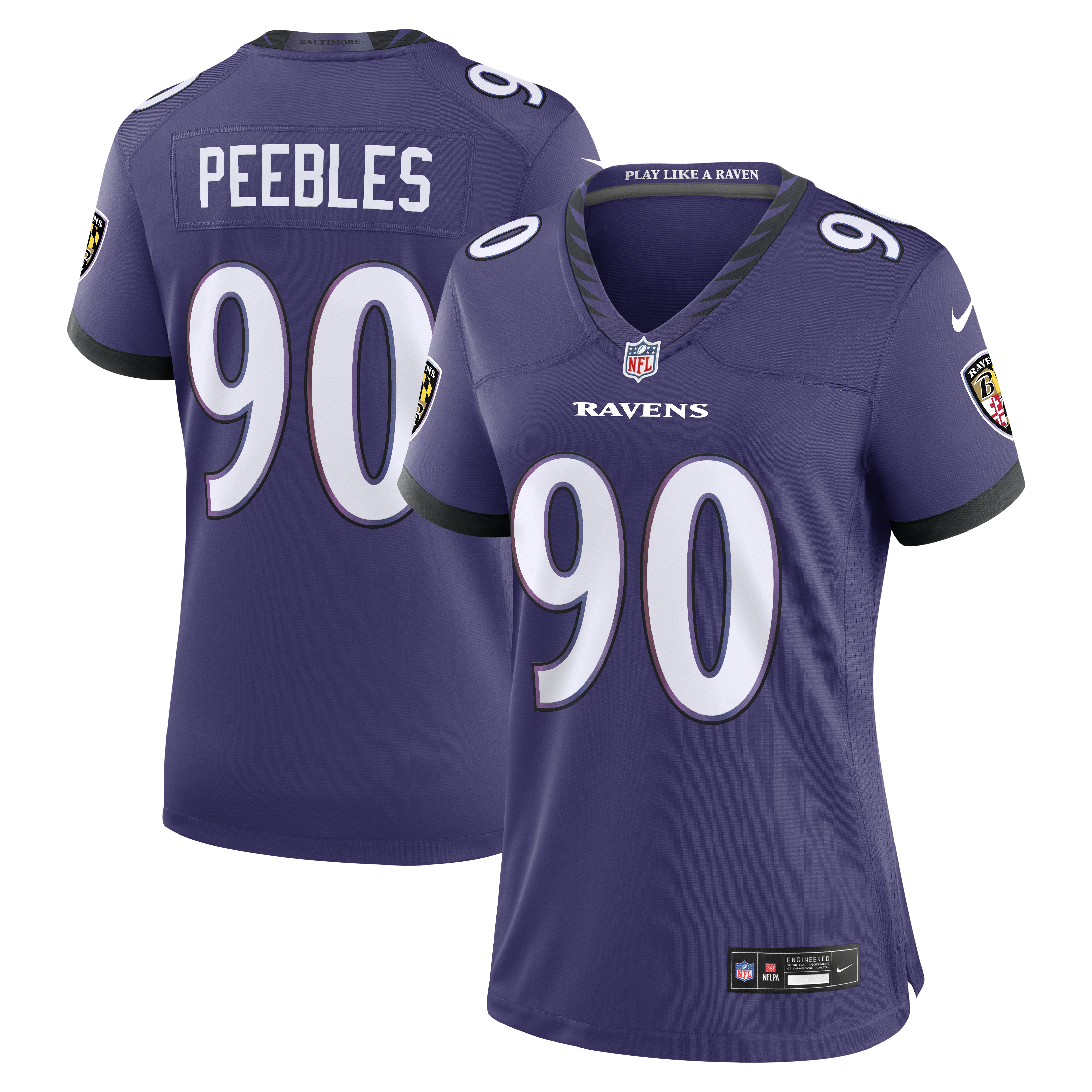 Women's Nike Aeneas Peebles Purple Baltimore Ravens Team Game Jersey