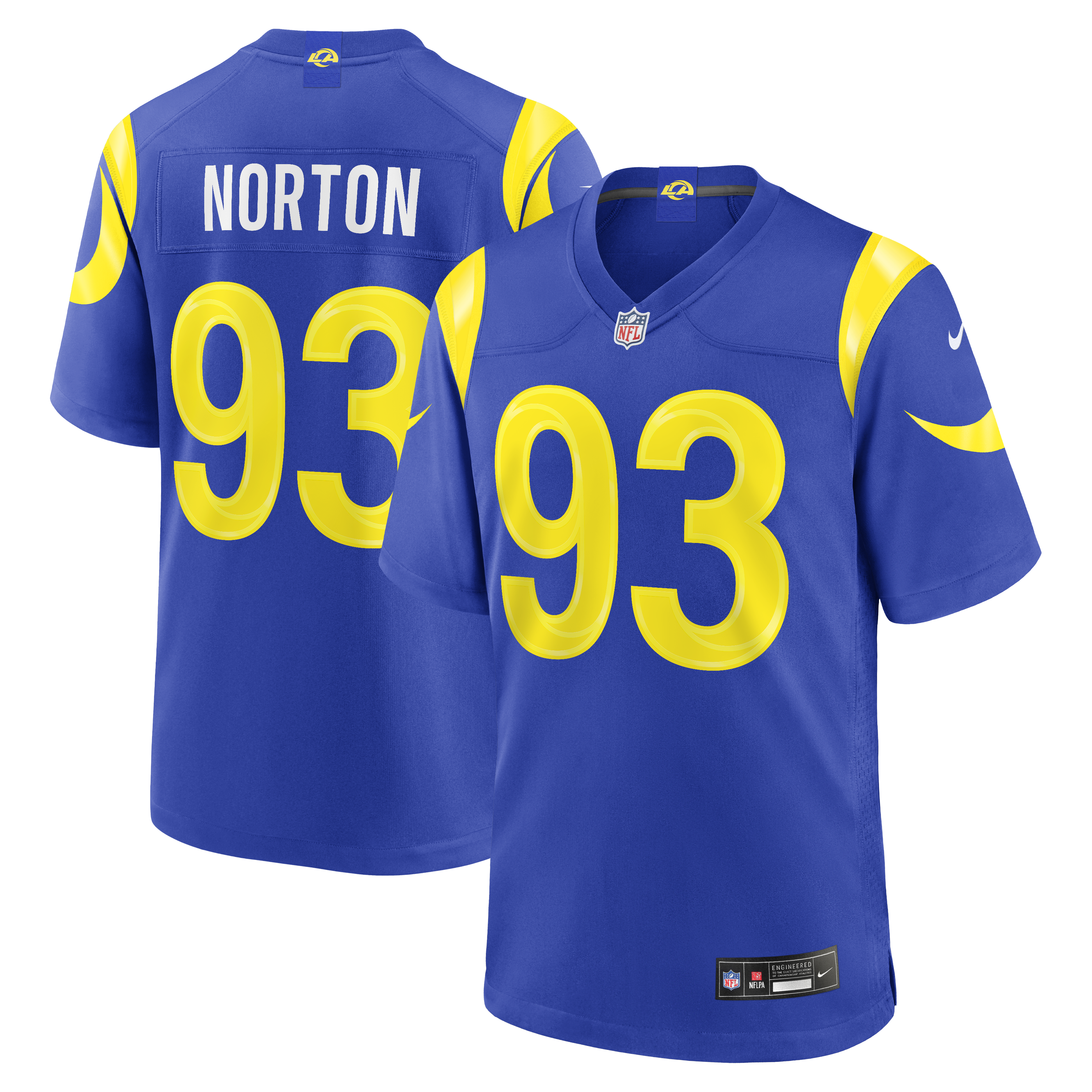Men's Nike Bill Norton Royal Los Angeles Rams Team Game Jersey