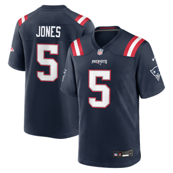 Men's Nike Dre'Mont Jones Navy New England Patriots Team Game Jersey