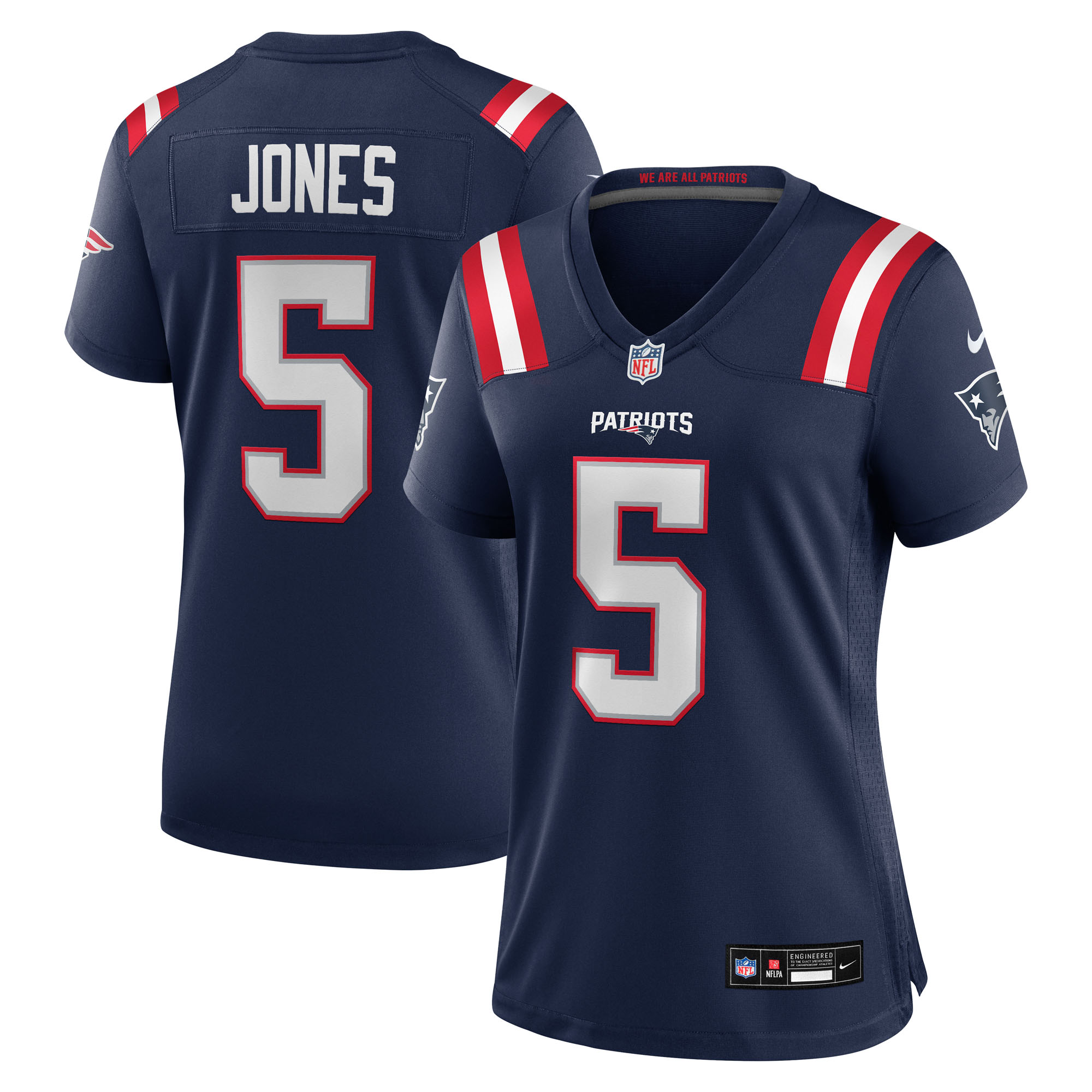 Women's Nike Dre'Mont Jones Navy New England Patriots Team Game Jersey