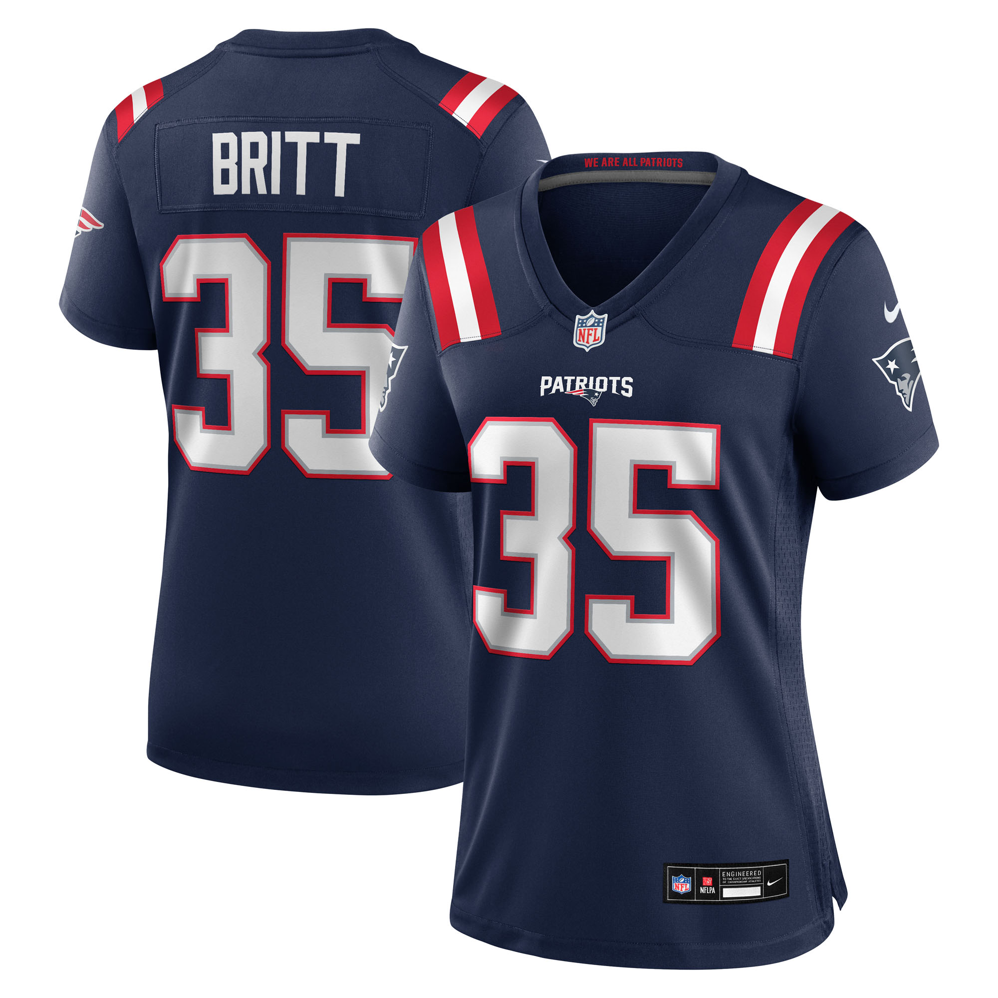 Women's Nike K.J. Britt Navy New England Patriots Team Game Jersey