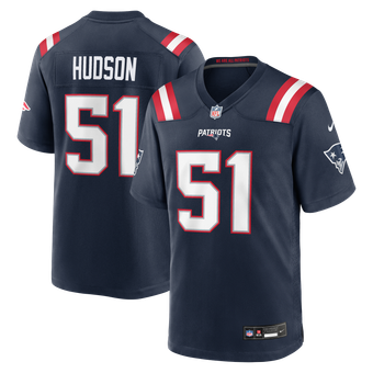 Men's Nike James Hudson Navy New England Patriots Team Game Jersey