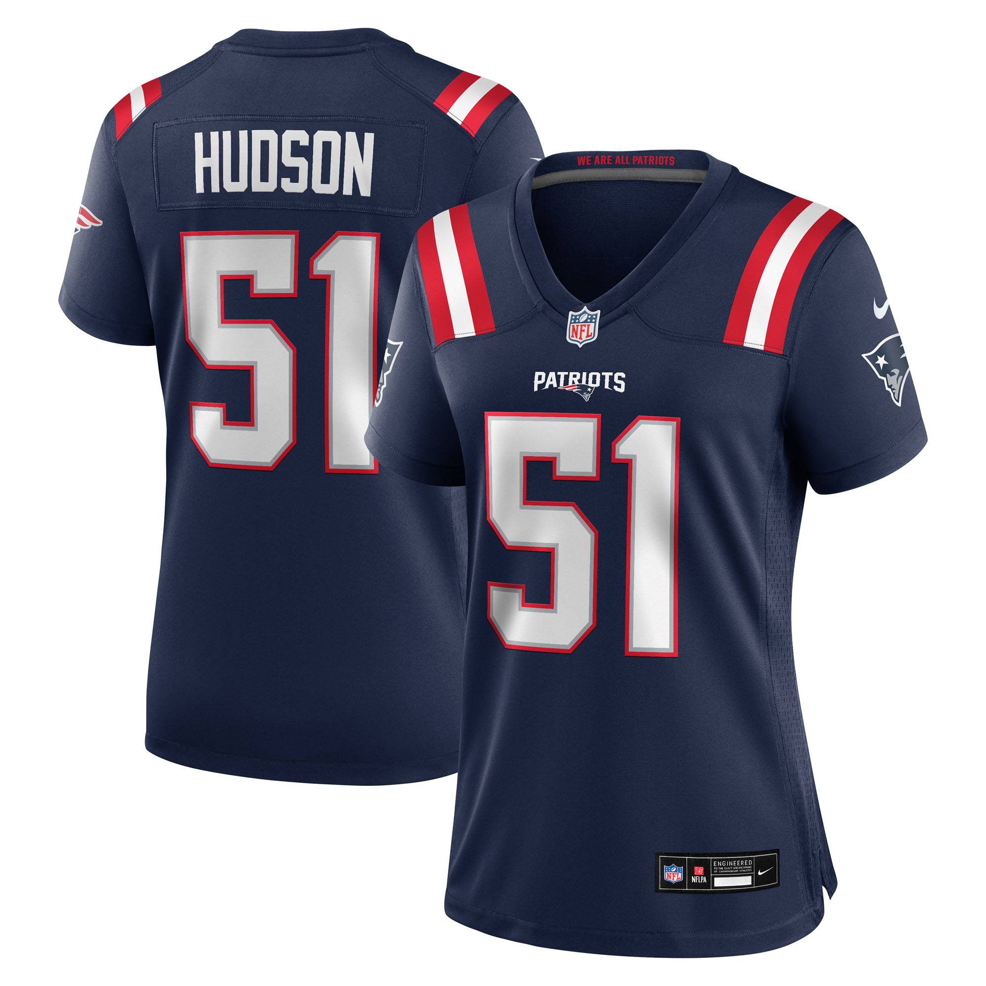 Women's Nike James Hudson Navy New England Patriots Team Game Jersey