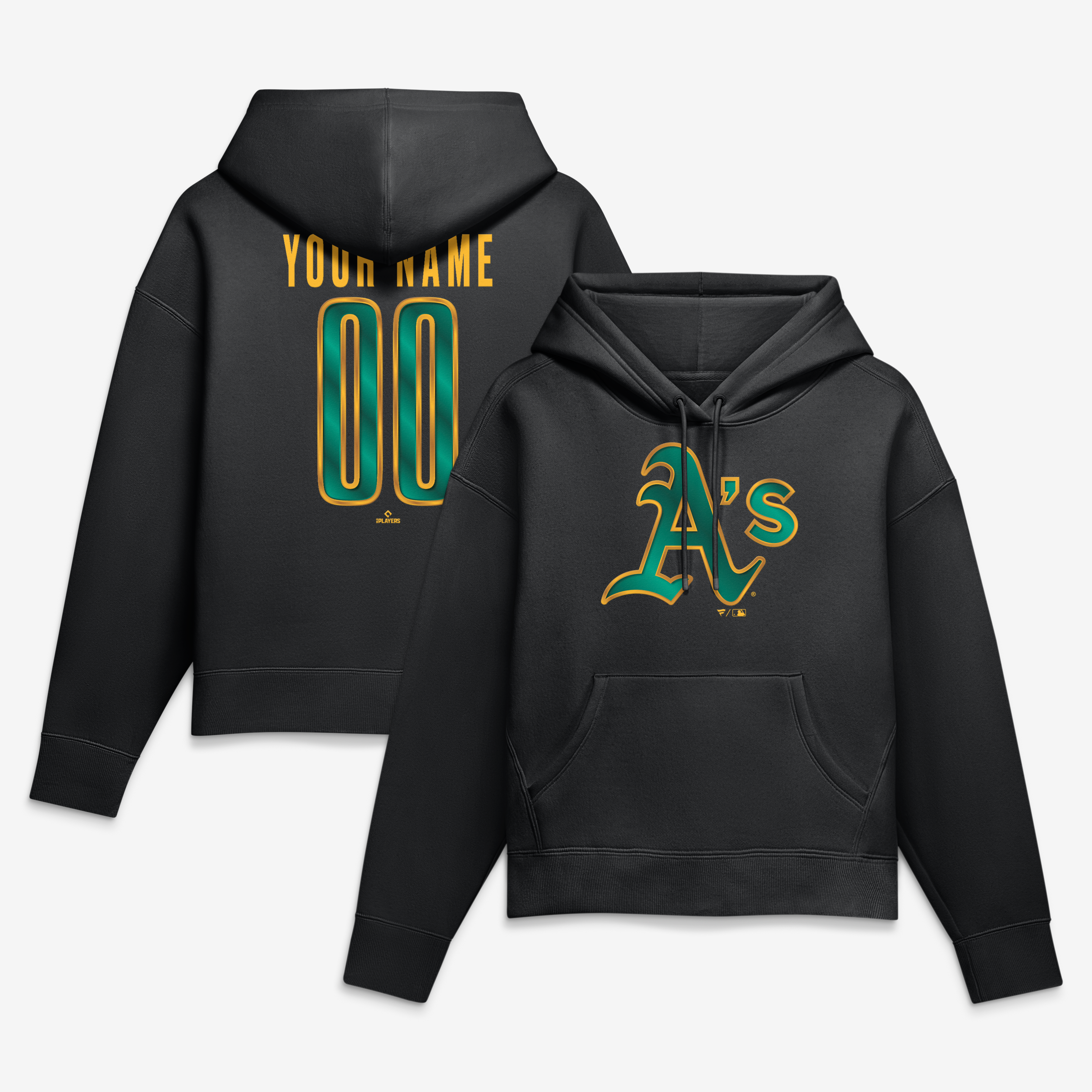 Women’s Black Athletics Metallic Mascot Personalized Name & Number Hoodie
