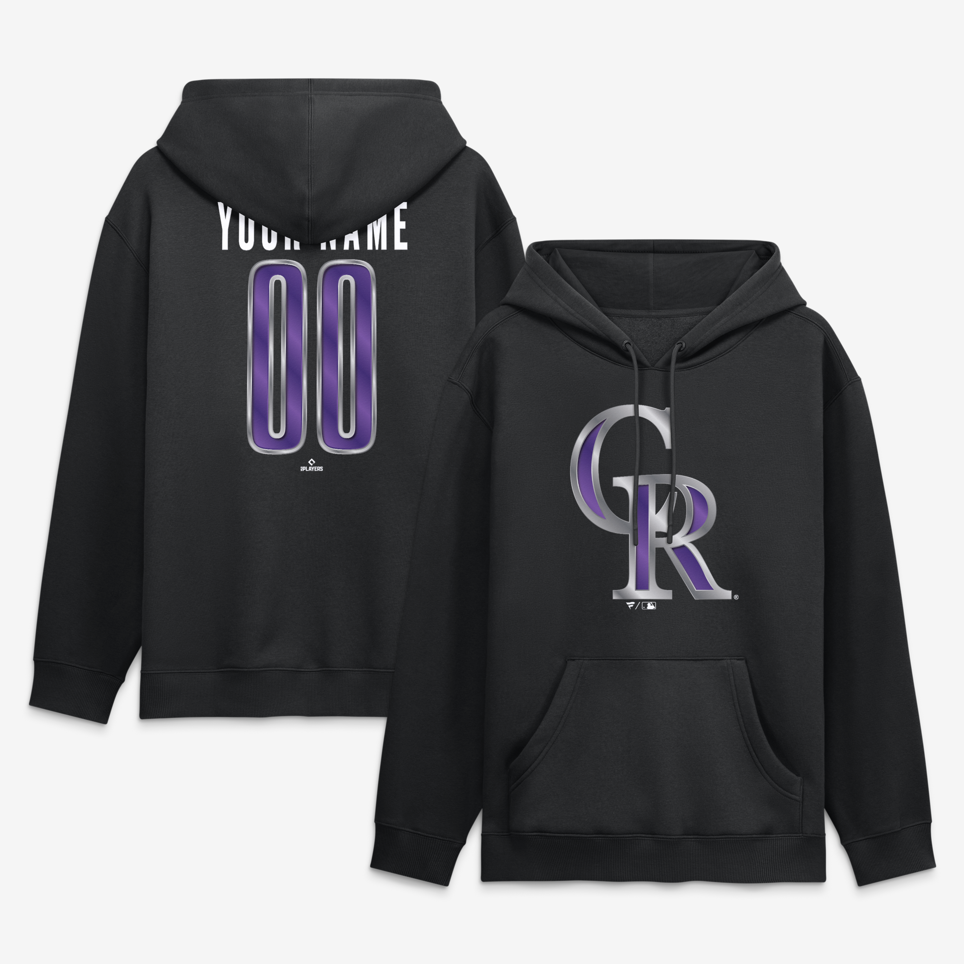 Men’s Black Colorado Rockies Metallic Mascot Personalized Name & Number Hoodie Men’s Black Colorado Rockies Metallic Mascot Personalized Name & Number Hoodie