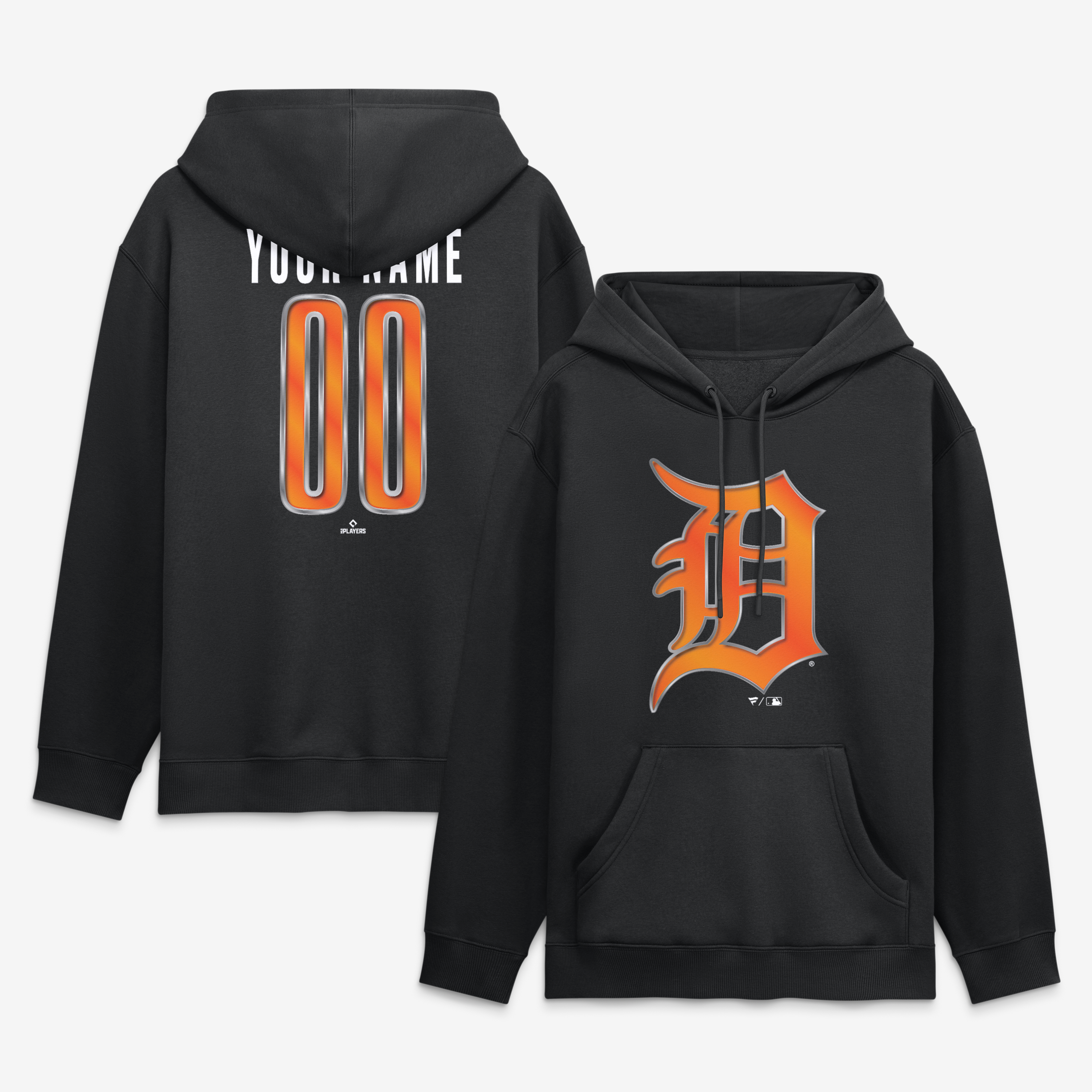 Men’s Black Detroit Tigers Metallic Mascot Personalized Name & Number Hoodie Men’s Black Detroit Tigers Metallic Mascot Personalized Name & Number Hoodie