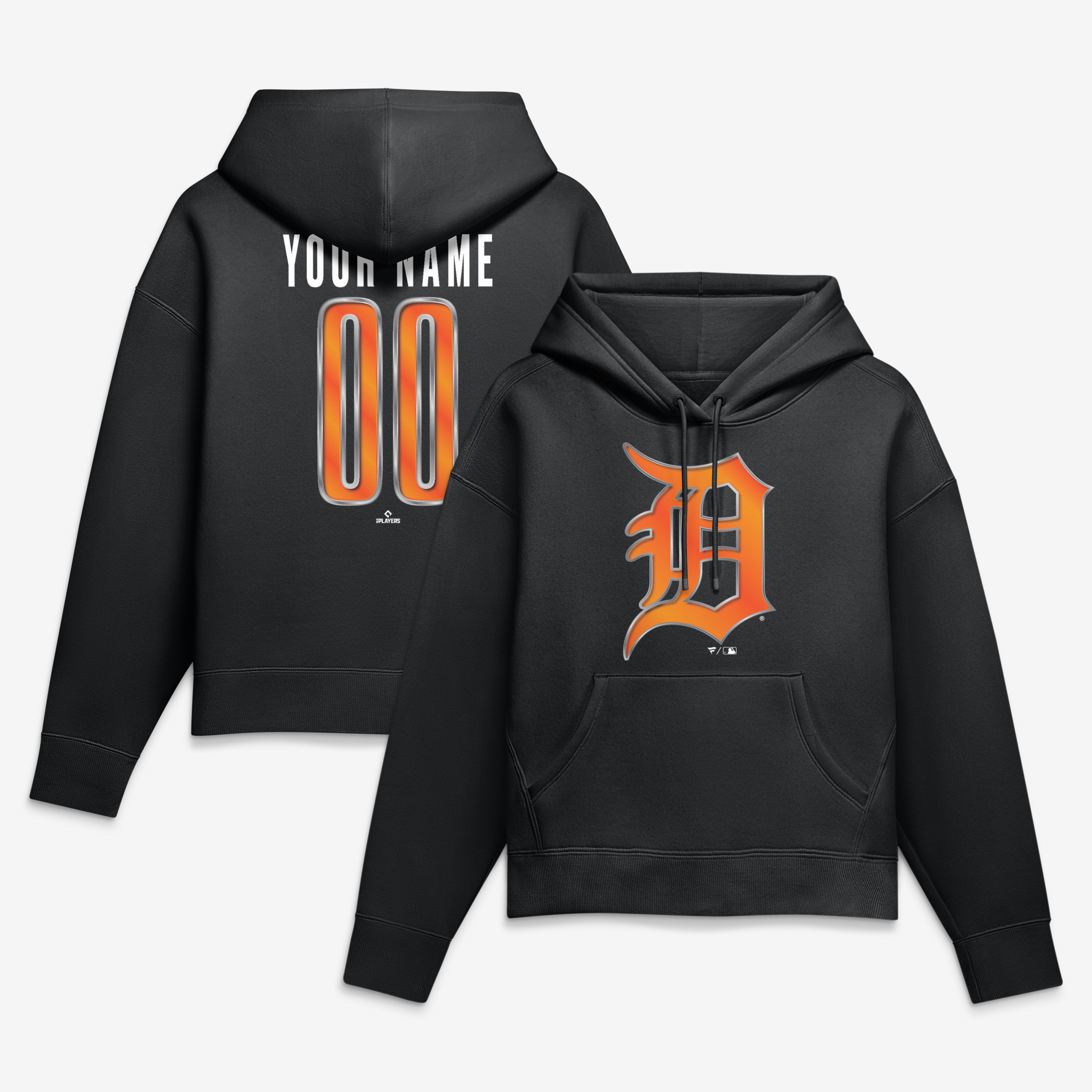 Women’s Black Detroit Tigers Metallic Mascot Personalized Name & Number Hoodie Women’s Black Detroit Tigers Metallic Mascot Personalized Name & Number Hoodie