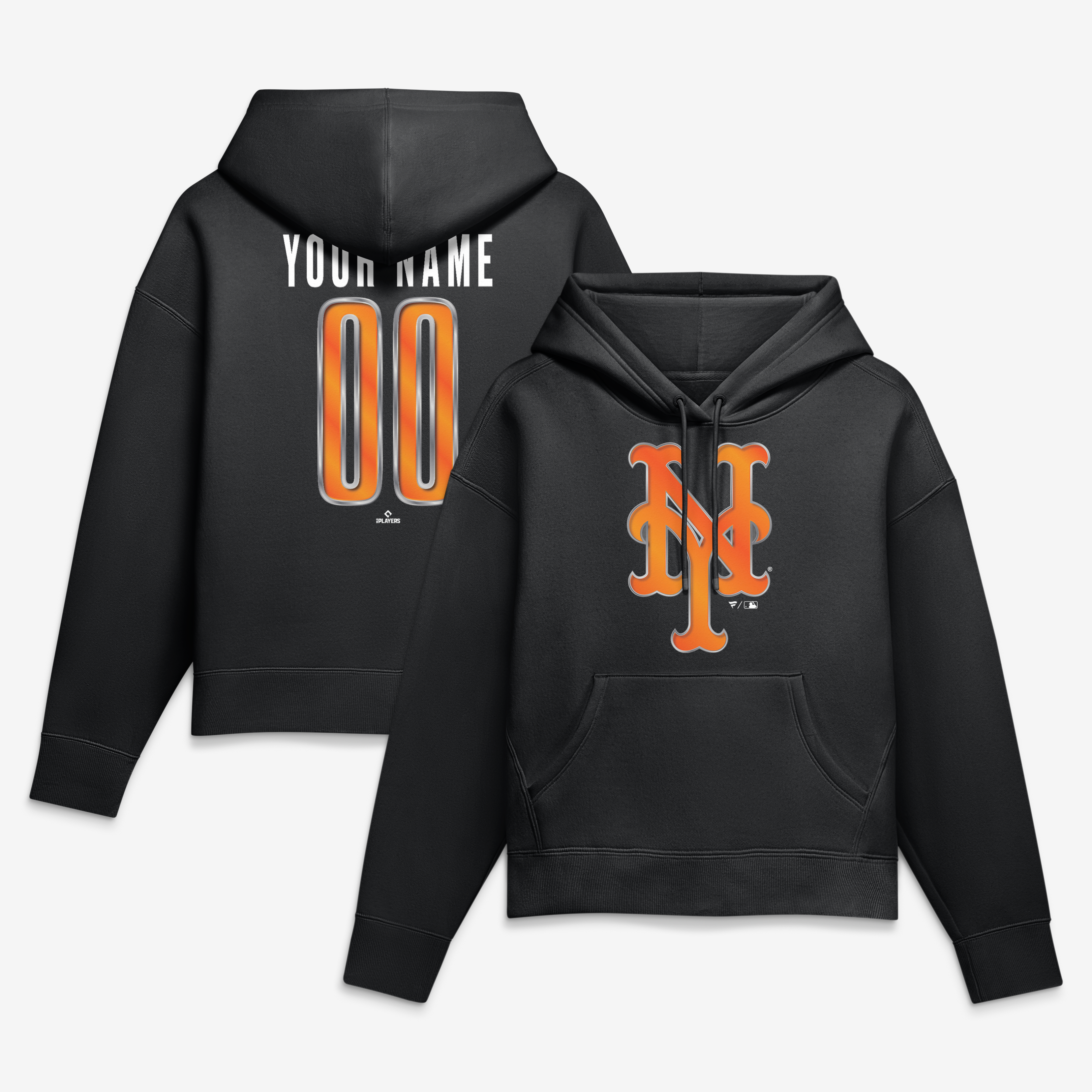 Women’s Black New York Mets Metallic Mascot Personalized Name & Number Hoodie Women’s Black New York Mets Metallic Mascot Personalized Name & Number Hoodie