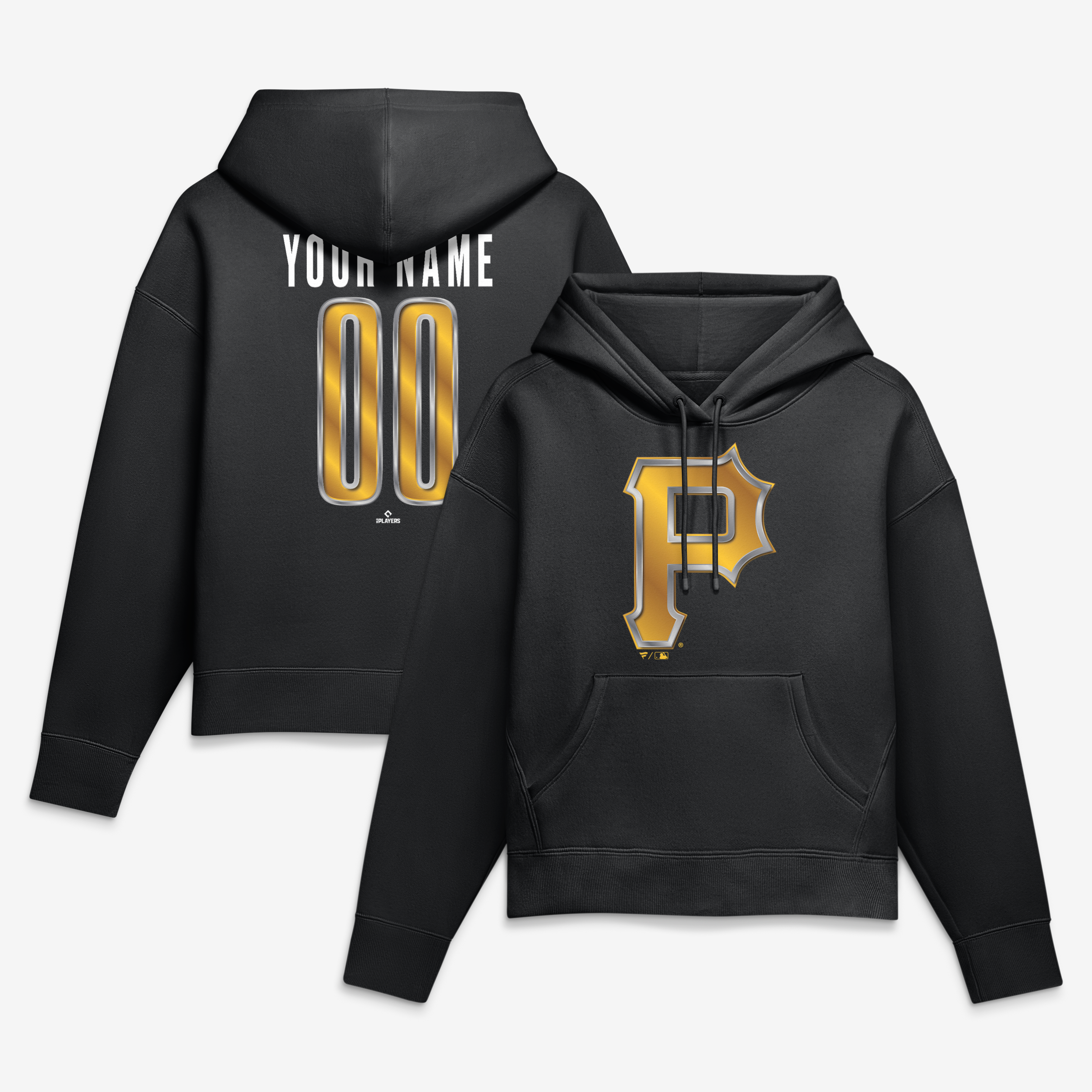 Women’s Black Pittsburgh Pirates Metallic Mascot Personalized Name & Number Hoodie Women’s Black Pittsburgh Pirates Metallic Mascot Personalized Name & Number Hoodie