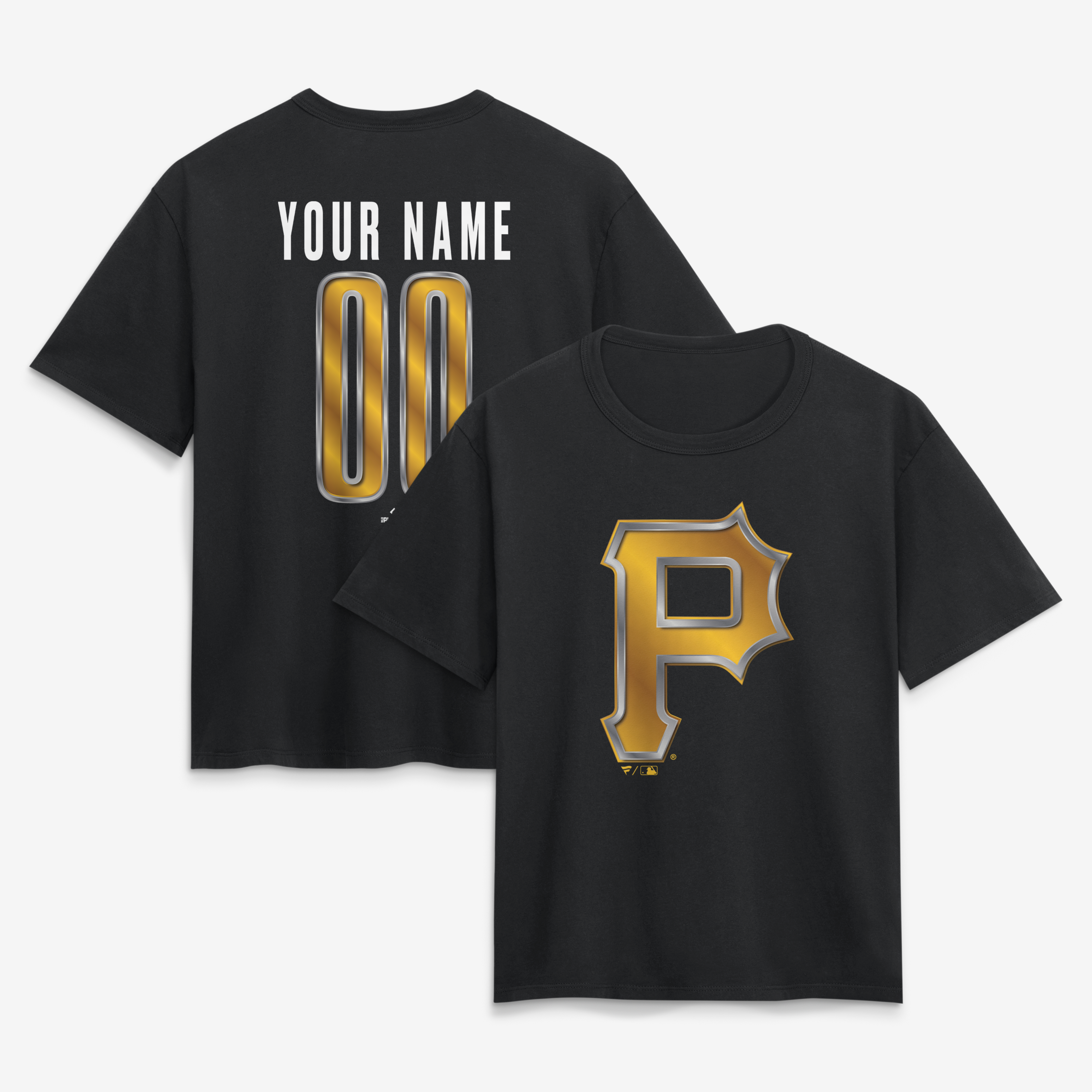 Women’s Black Pittsburgh Pirates Metallic Mascot Personalized Name & Number T-Shirt Women’s Black Pittsburgh Pirates Metallic Mascot Personalized Name & Number T-Shirt